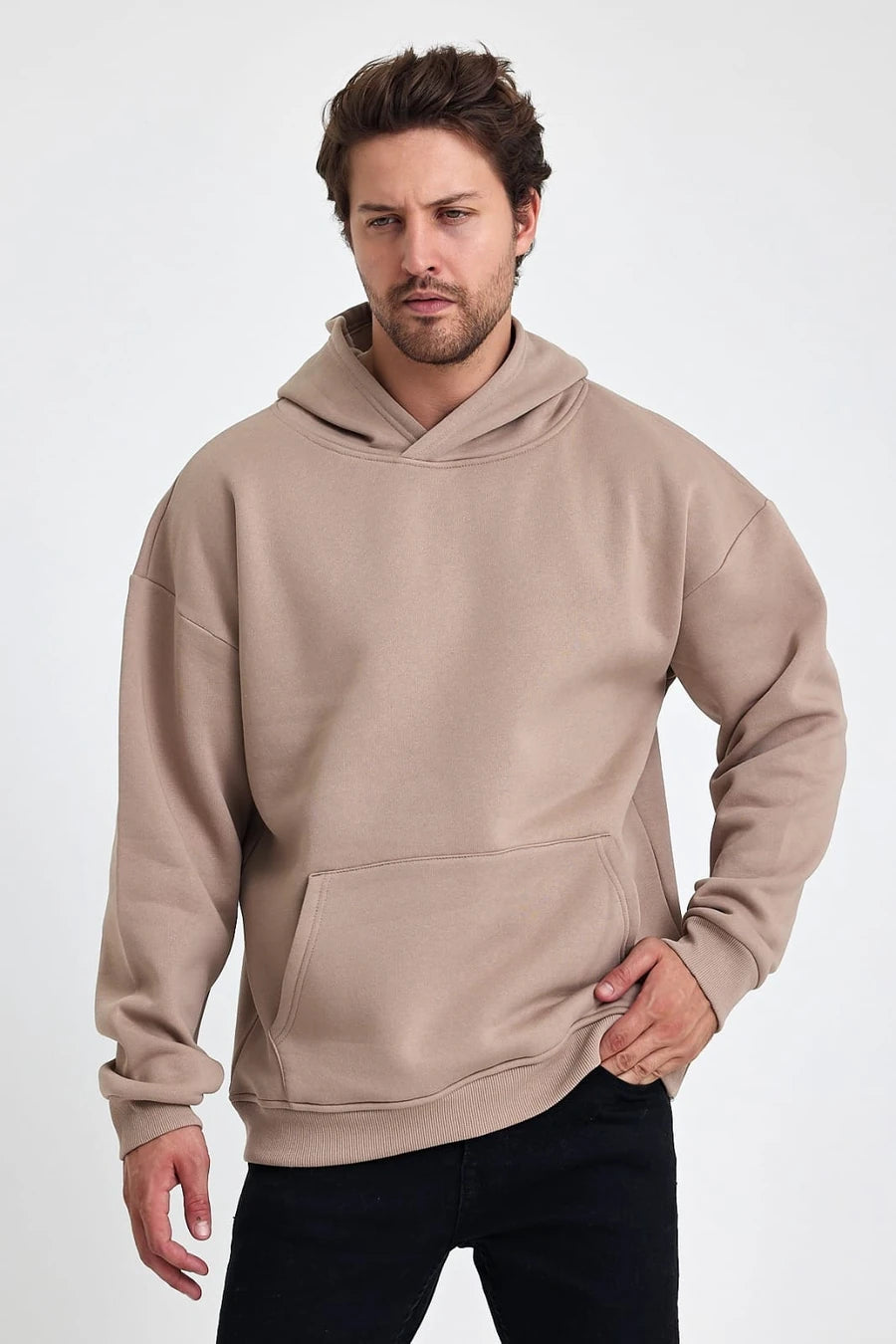 VIP 3 iplik Oversize Kapüşonlu Sweatshirt