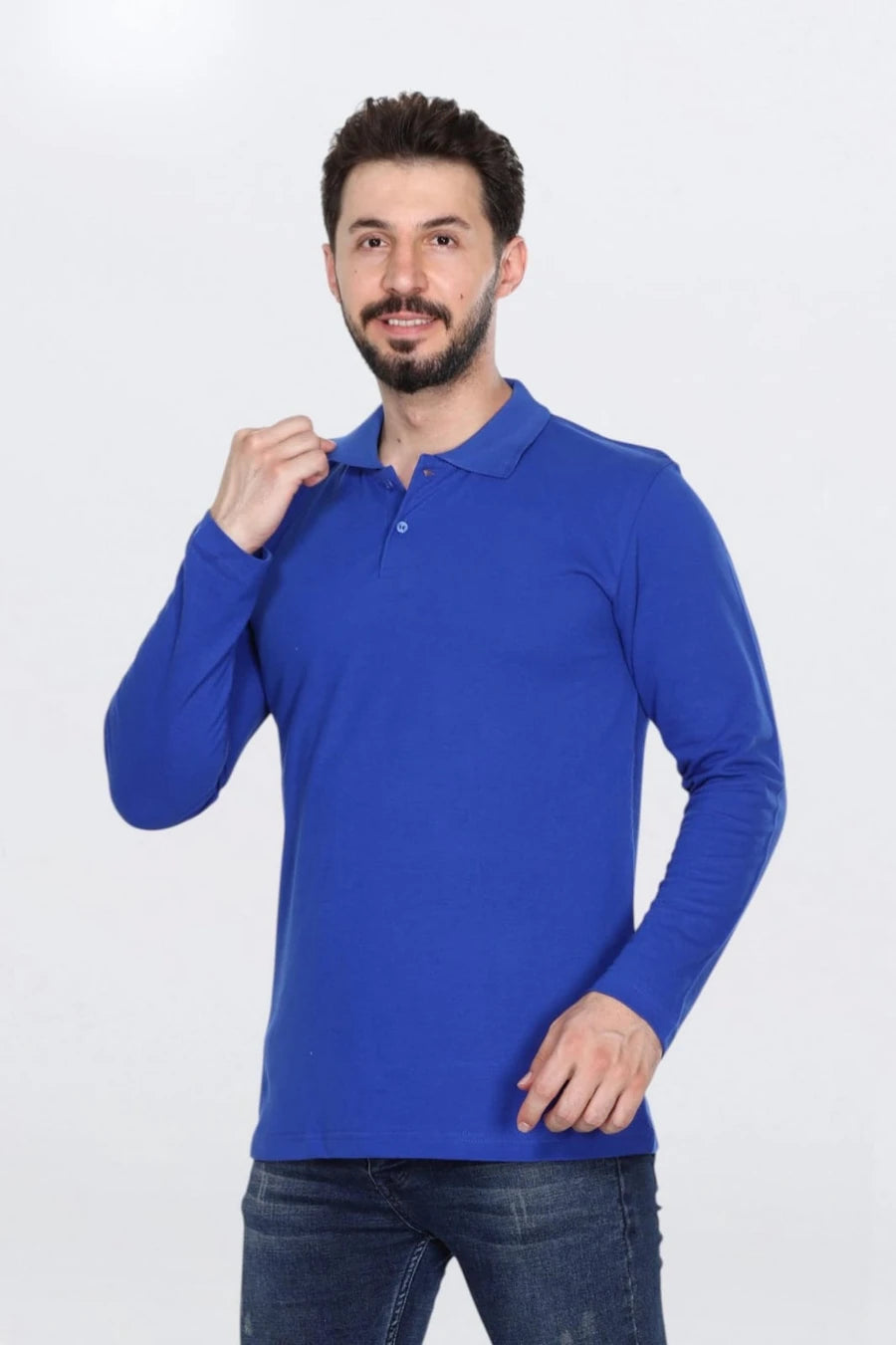 VIP Unisex Uzun Kollu Mevsimlik Penye Polo Yaka Tshirt