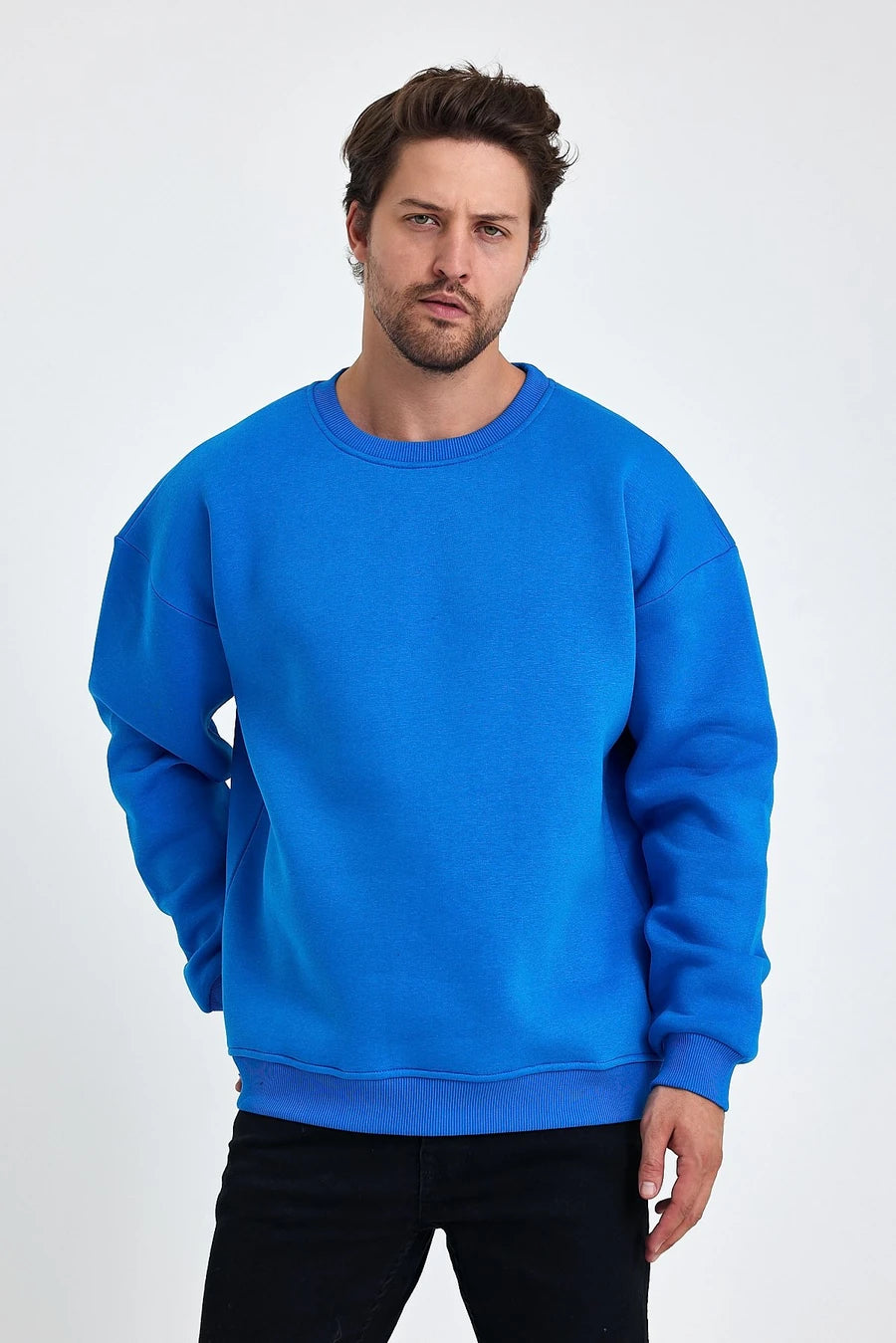 VIP 3 iplik Oversize Bisiklet Yaka Sweatshirt