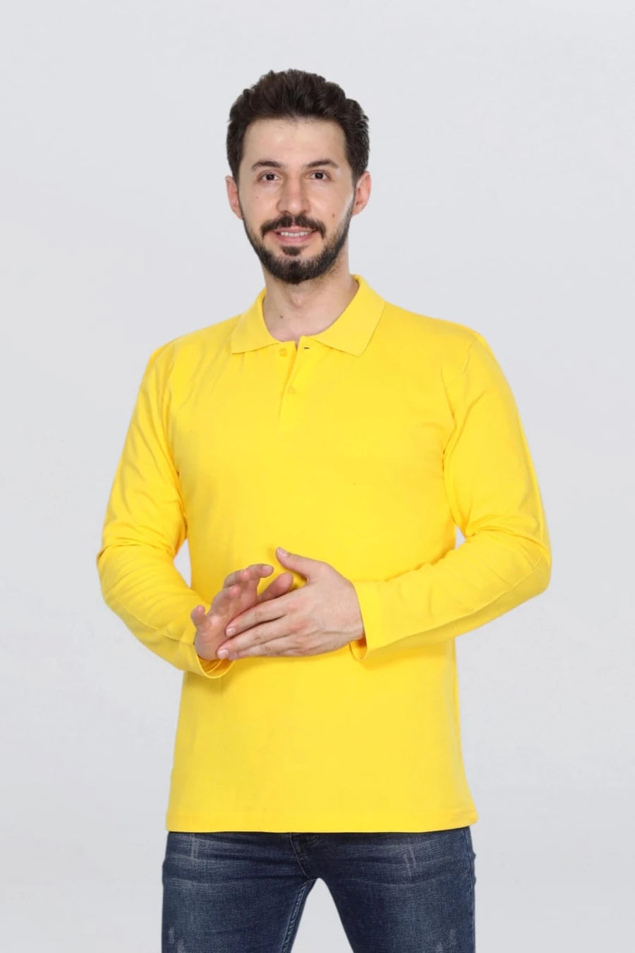 VIP Unisex Uzun Kollu Mevsimlik Penye Polo Yaka Tshirt