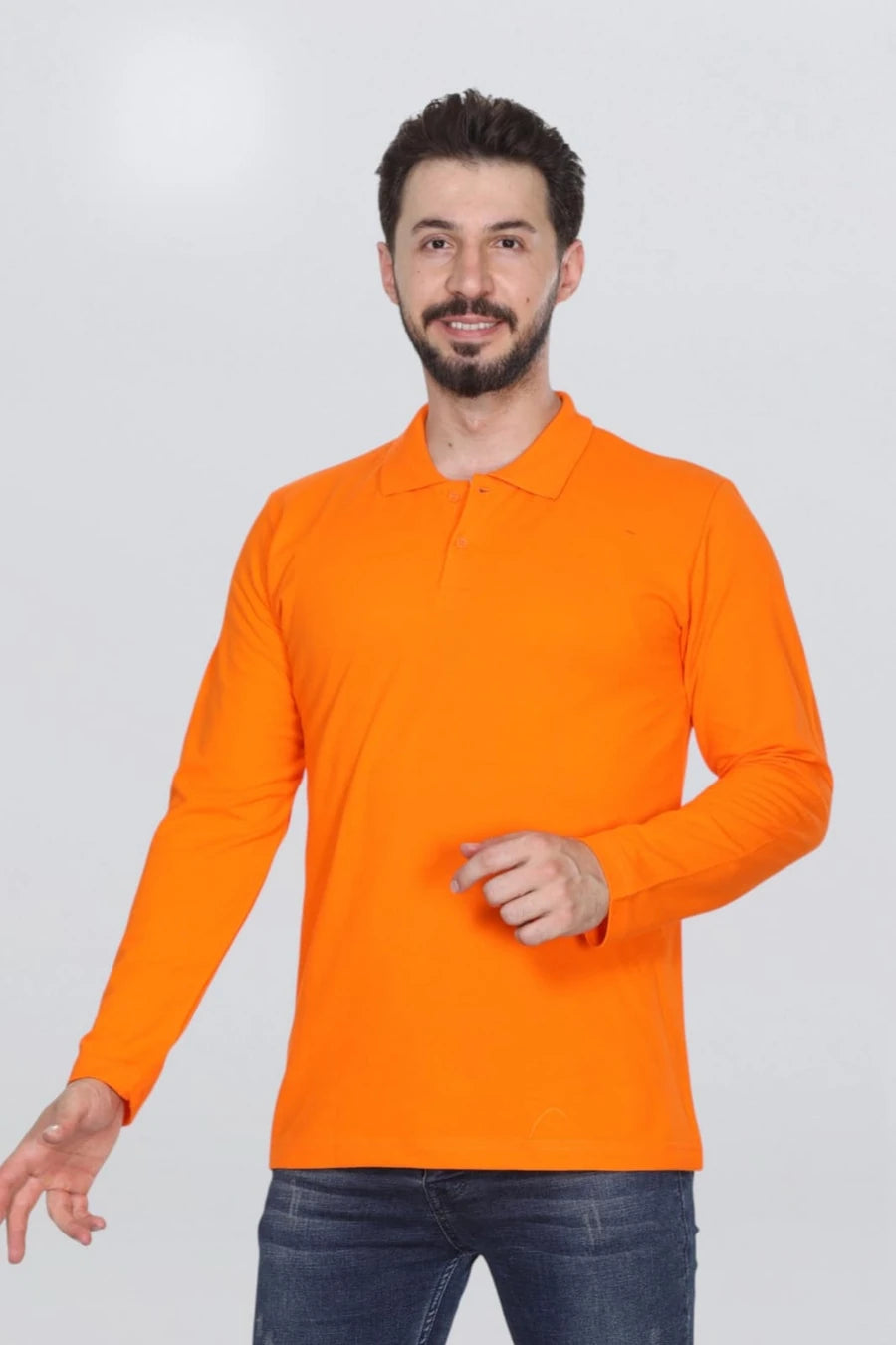 VIP Unisex Uzun Kollu Mevsimlik Penye Polo Yaka Tshirt