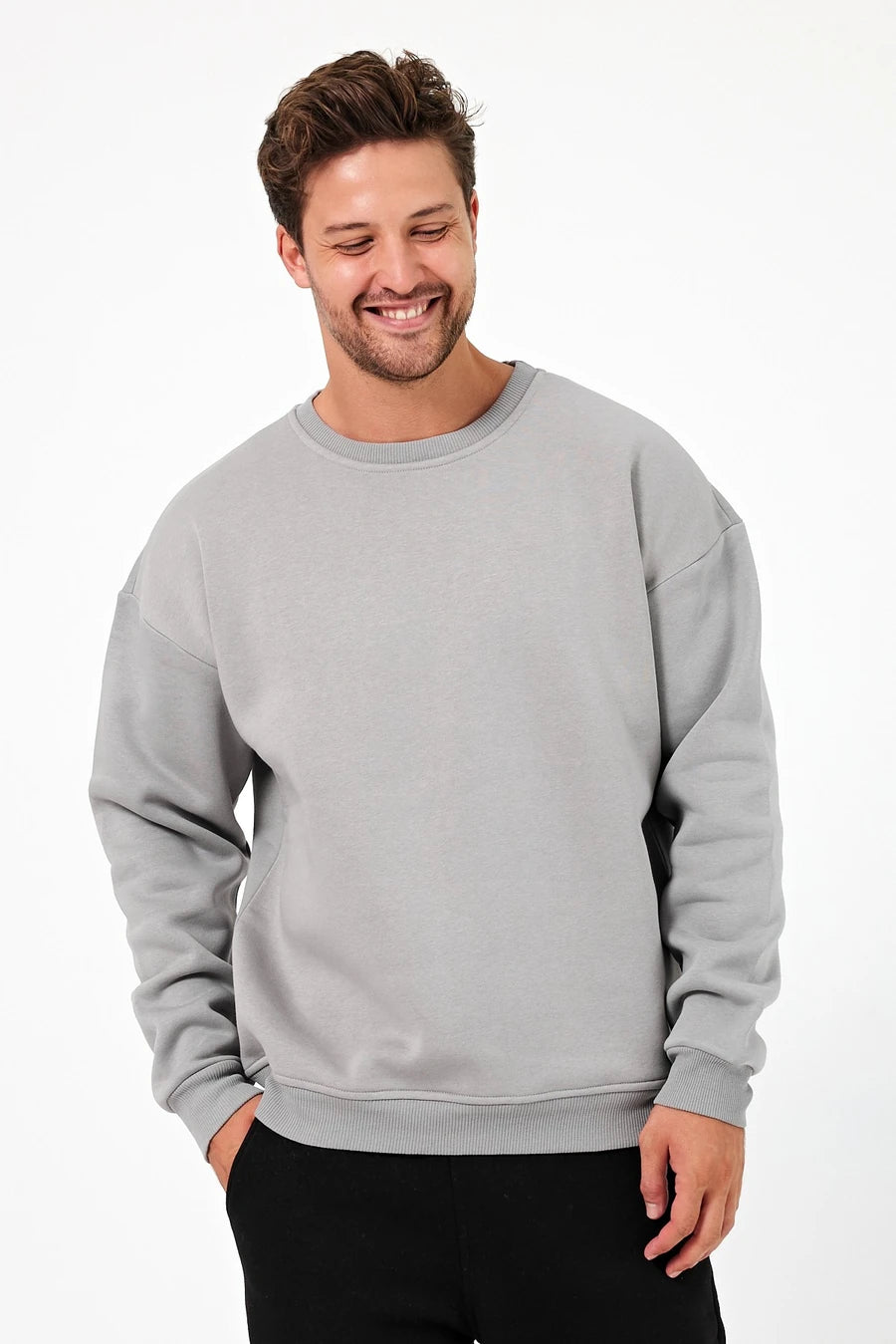 VIP 3 iplik Oversize Bisiklet Yaka Sweatshirt