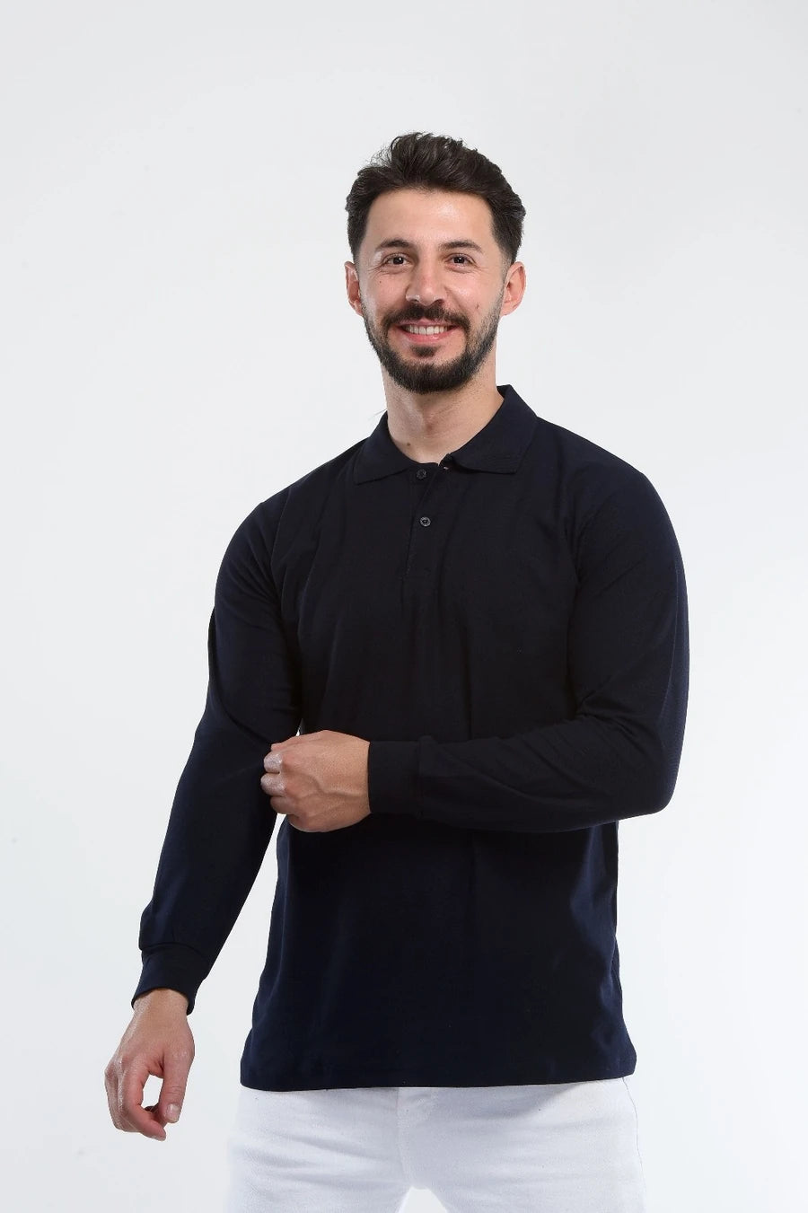 VIP Unisex Uzun Kollu Mevsimlik Penye Polo Yaka Tshirt