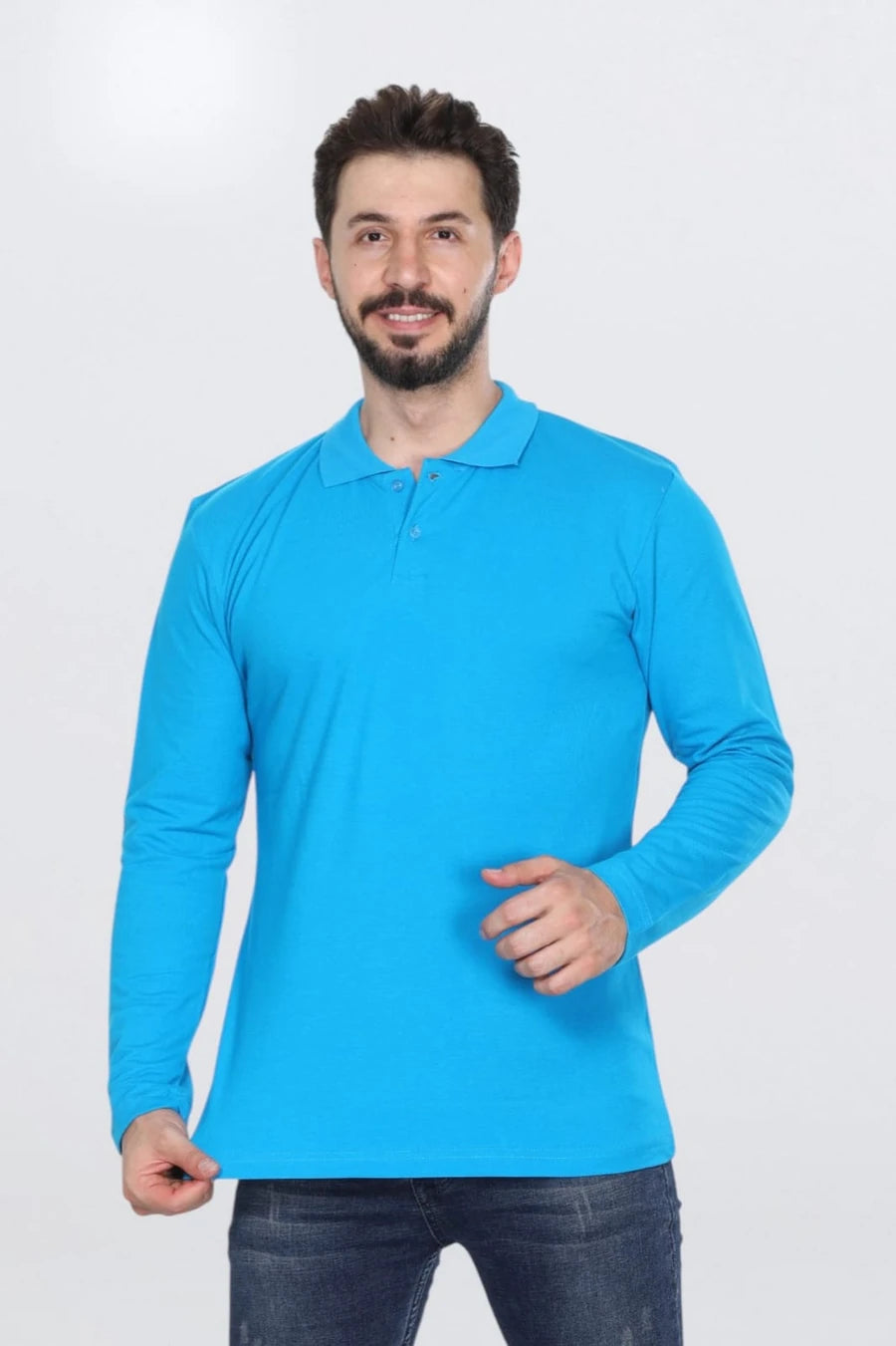 VIP Unisex Uzun Kollu Mevsimlik Penye Polo Yaka Tshirt