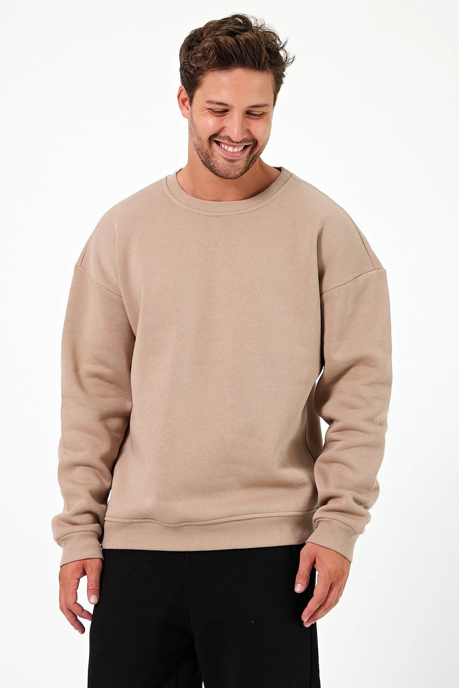 VIP 3 iplik Oversize Bisiklet Yaka Sweatshirt