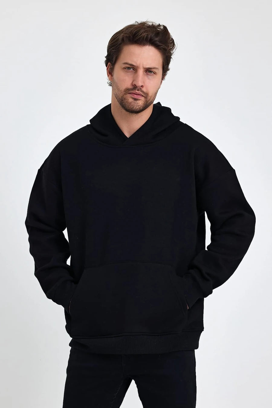 VIP 3 iplik Oversize Kapüşonlu Sweatshirt