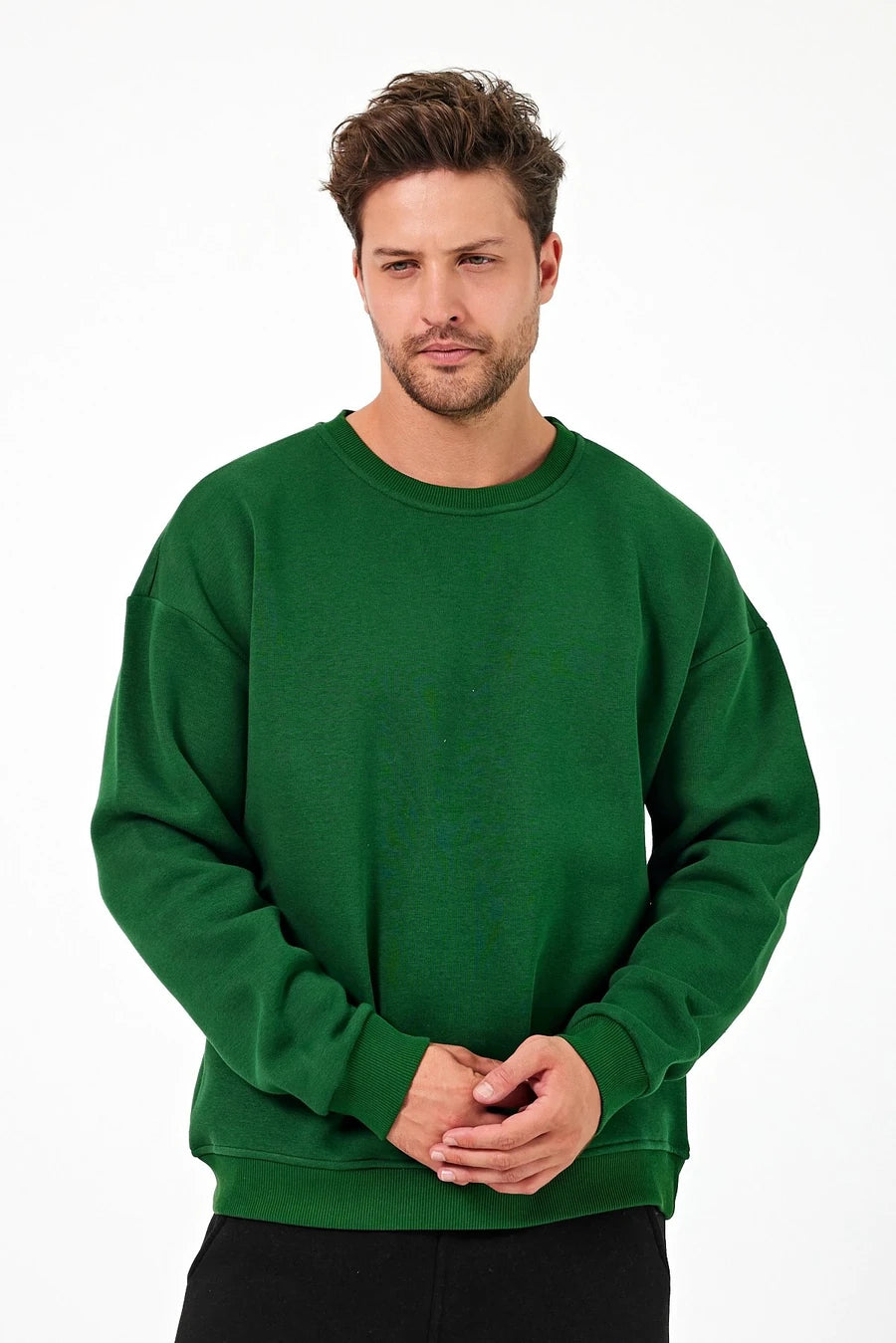 VIP 3 iplik Oversize Bisiklet Yaka Sweatshirt
