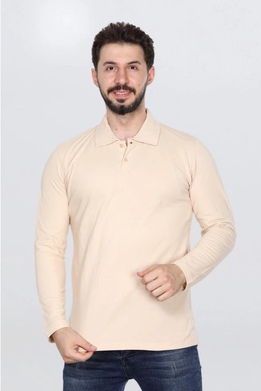 VIP Unisex Uzun Kollu Mevsimlik Penye Polo Yaka Tshirt