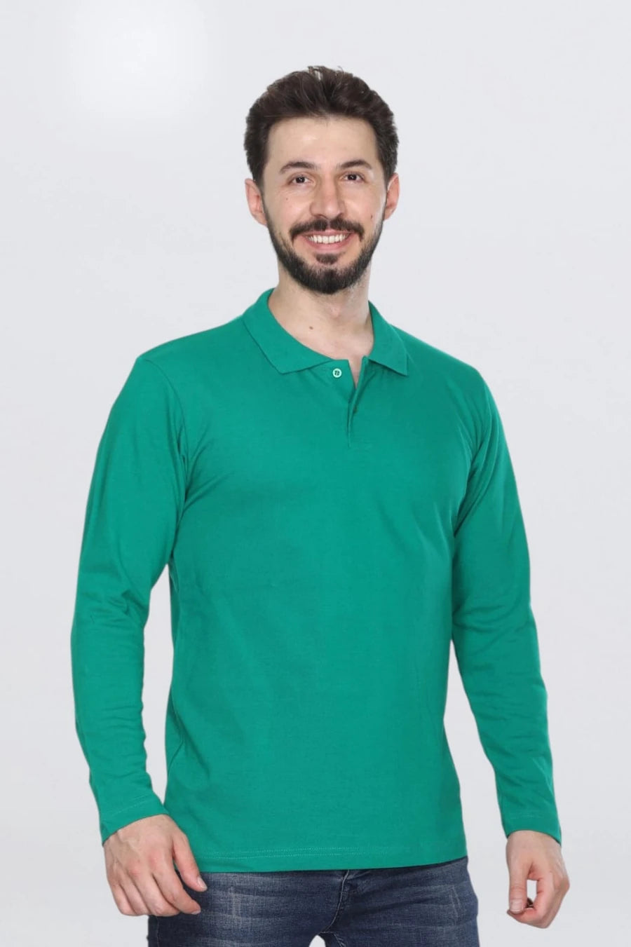 VIP Unisex Uzun Kollu Mevsimlik Penye Polo Yaka Tshirt
