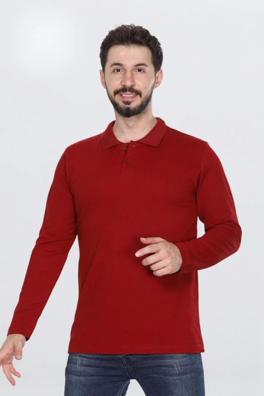 VIP Unisex Uzun Kollu Mevsimlik Penye Polo Yaka Tshirt